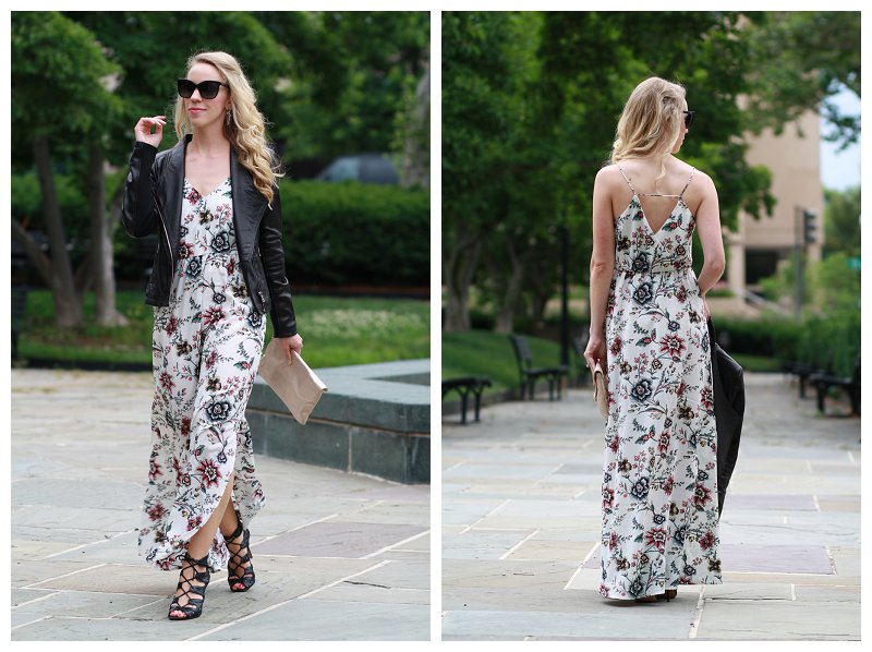 maxi dress and heels