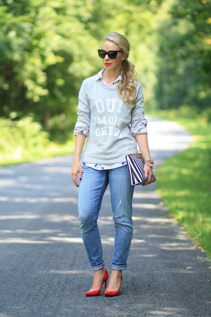 J. Crew french print popover, graphic 