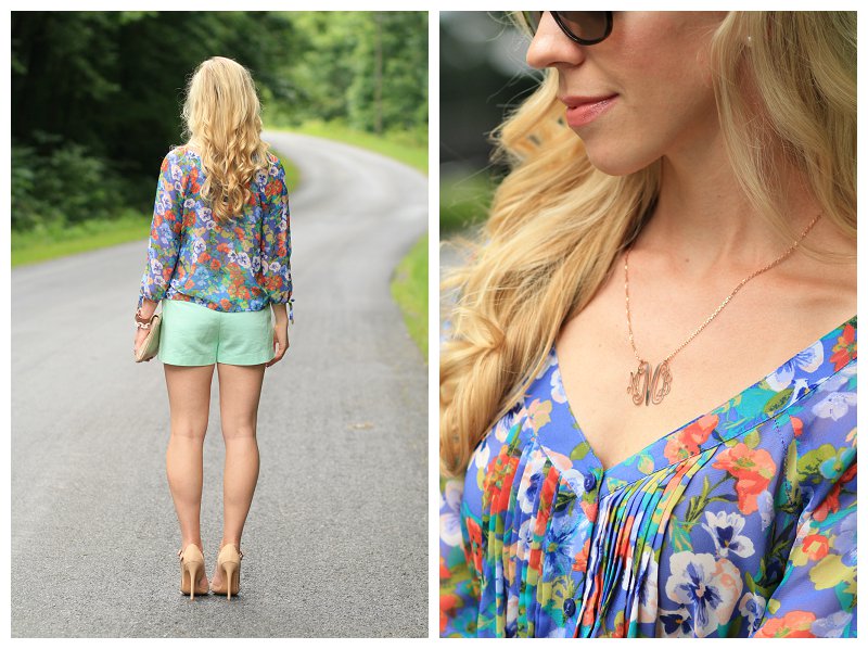 Petite LC Lauren Conrad Floral Peasant Top