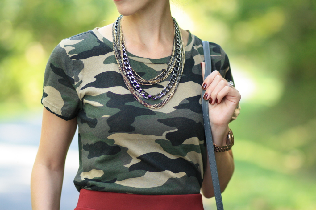 J. Crew vintage camo tee, layered 