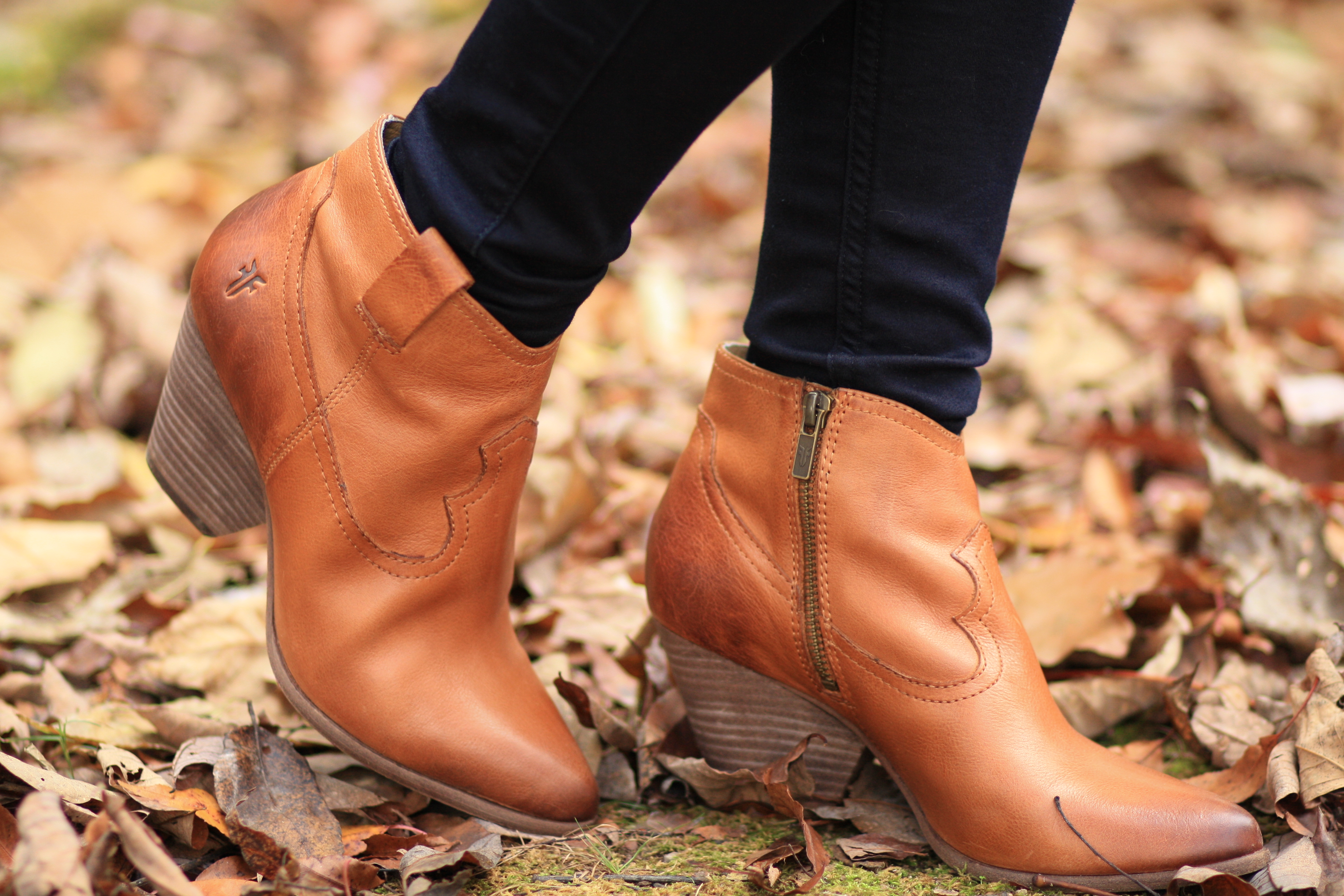 tan leather booties