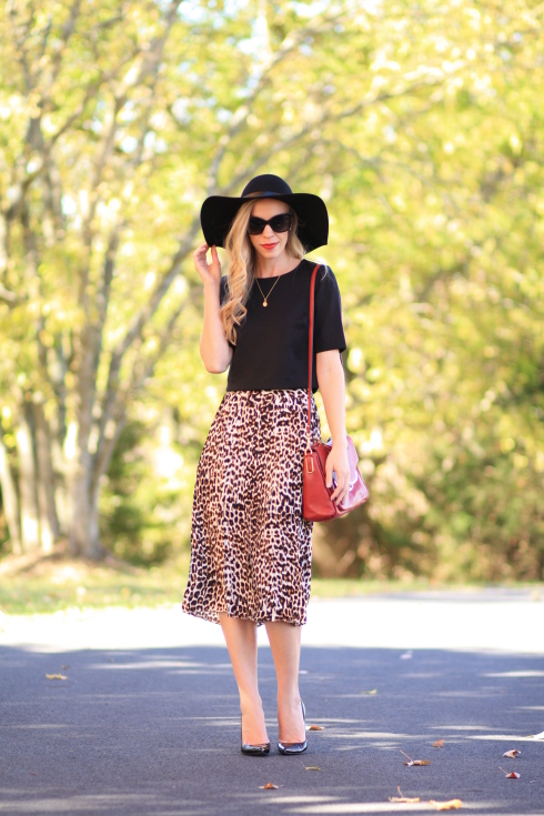 { Lady in Leopard: Crop top, Midi skirt & Floppy hat } - Meagan's Moda