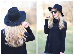 Brixton 'Wesley' fedora, black wool 