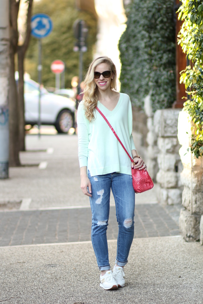 J. Crew mint boyfriend swing sweater 