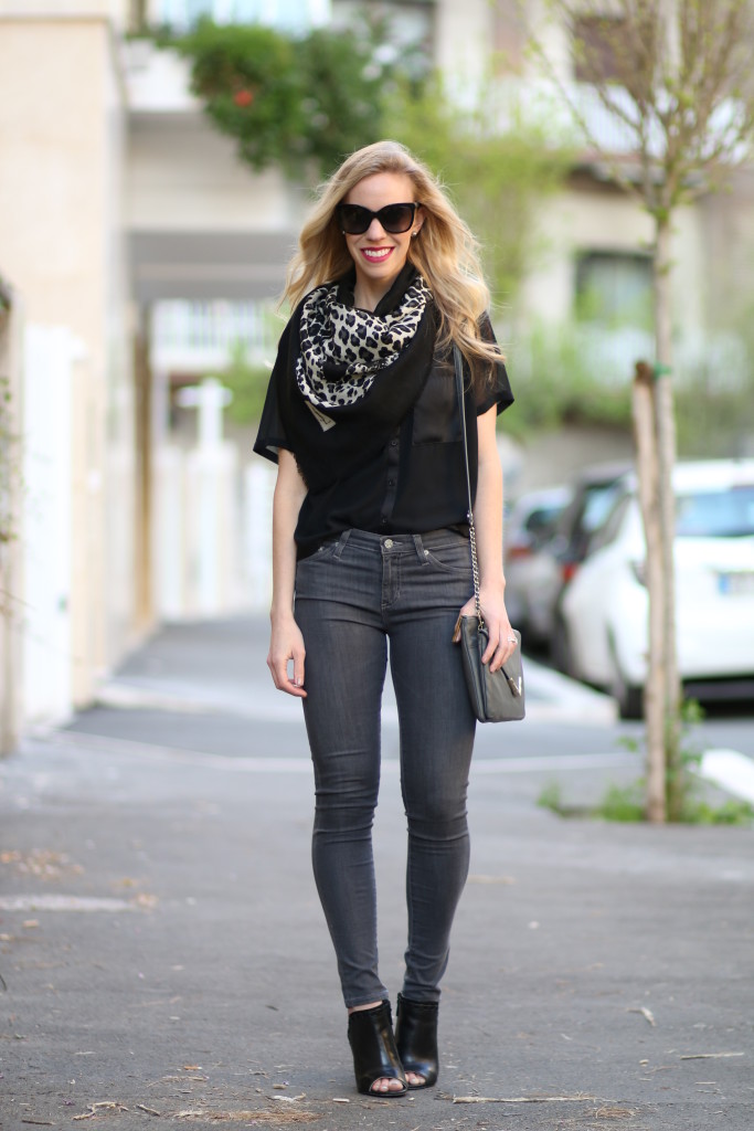 OOTD, Outfit, Style, Zara, Polka Dots Top, SAINT LAURENT Jodie square-toe  leather ankle boots, SAINT LAURENT Rive Gauche canvas tote bag,  MARQUES'ALMEIDA Ruffle-panelled asymmetric denim midi skirt, Gucci  Sunglasses, Gucci Belt.