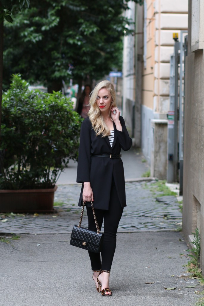 Motivi black jacket, Chanel medium classic flap black lambskin