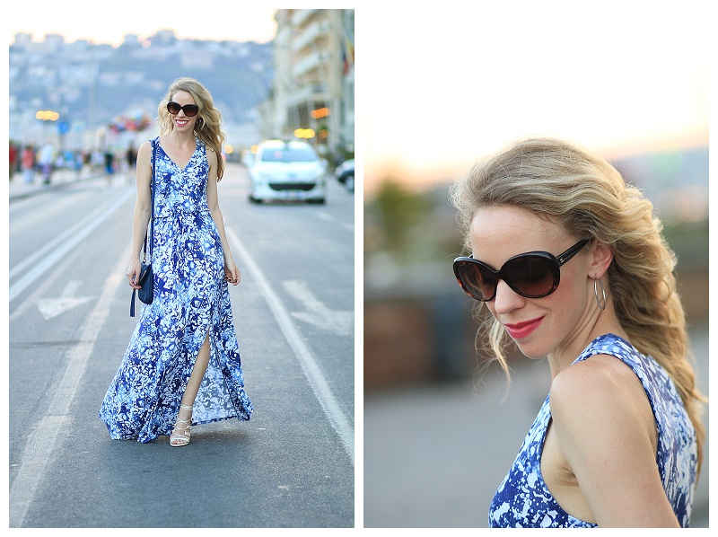 Chanel La Romanesque lipstick, blue floral maxi dress, best outfit for  summer in Italy, how to style floral maxi dress - Meagan's Moda