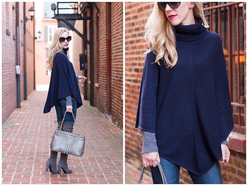 Ann Taylor turtleneck cashmere poncho 