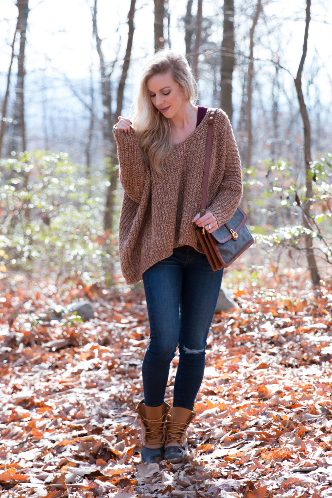 { Cabin in the Woods: Oversized sweater, Distressed denim & Duck boots ...