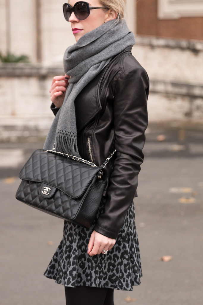 Chanel Jumbo bag black caviar with silver hardware, how to wear a long  denim jacket - Meagan's Moda