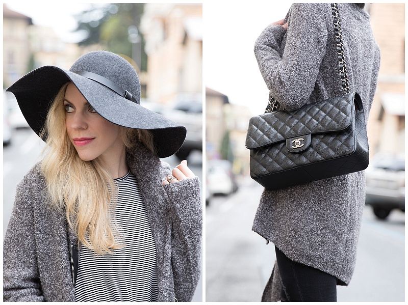 Grey wool floppy hat 2025