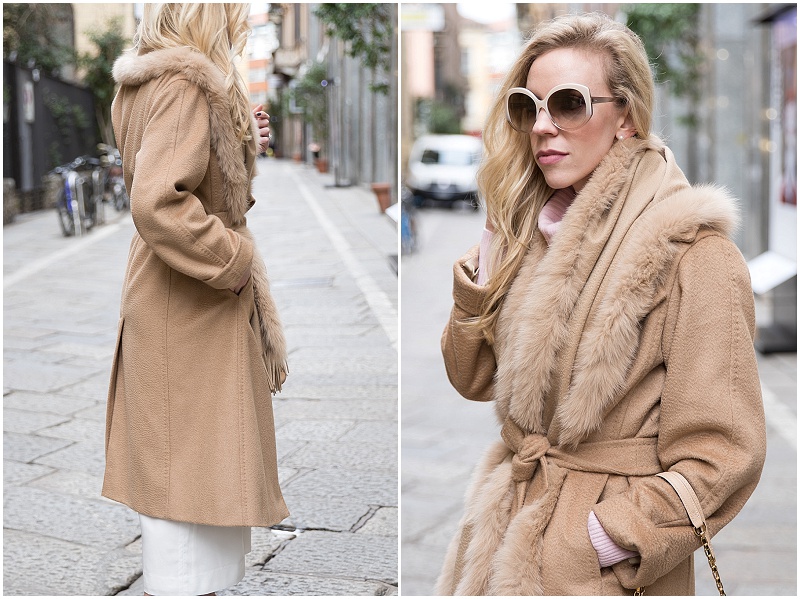 Max mara deals fur trimmed coat