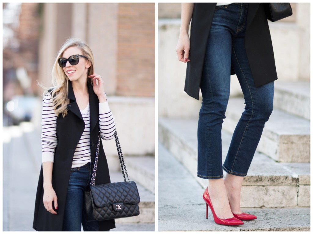{ Ruby Slippers: Long vest, Crop flare jeans & Red pumps } - Meagan's Moda
