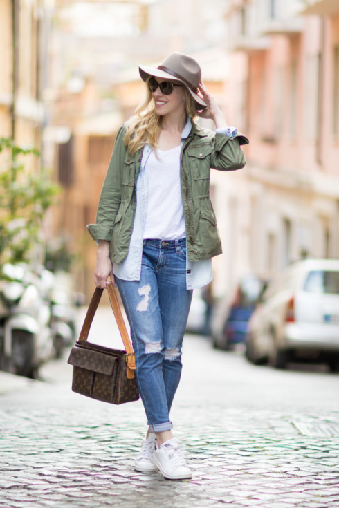 { Exploring Rome: Utility jacket, Distressed denim & Stan Smith ...