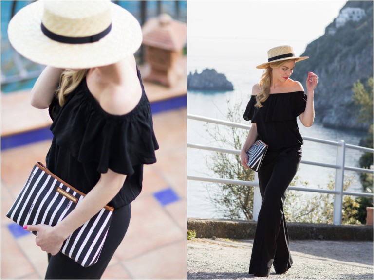 { Amalfi Coast: Straw boater hat, Ruffled blouse & Wide leg pants ...