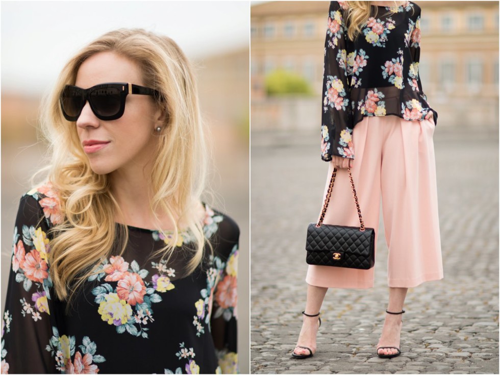 { Peachy Keen: Floral top, Pink culottes & Stiletto sandals } - Meagan ...