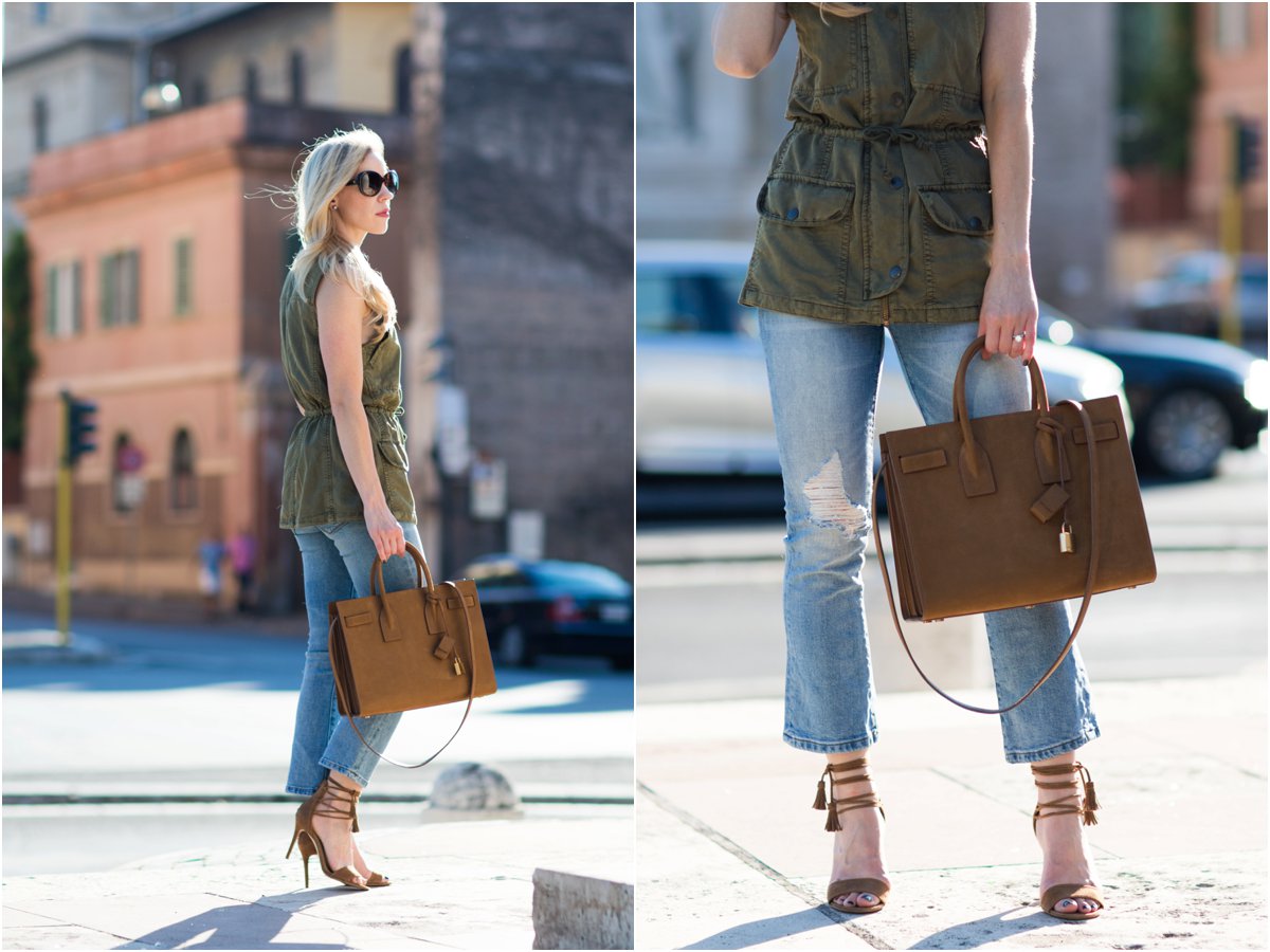 SAINT LAURENT SAC DE JOUR HANDBAG & JANE BOW SANDALS REVIEW