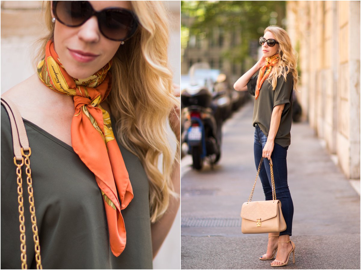 vintage Ferragamo silk foulard scarf how to tie a silk scarf at