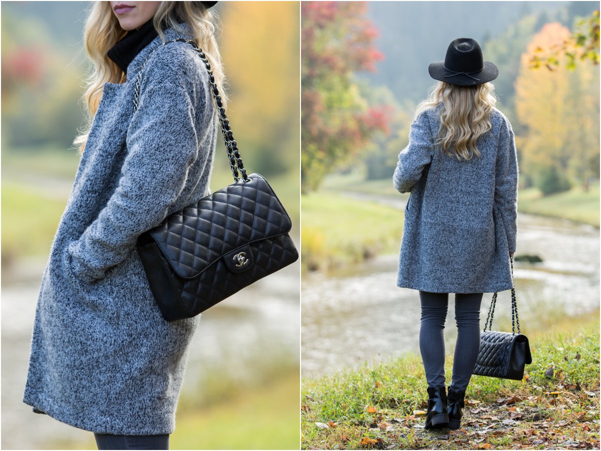 chanel-jumbo-classic-flap-bag-black-caviar-with-silver-hardware-zara-gray-sweater-coat-best-fall-outfits-with-a-sweater-coat  - Meagan's Moda