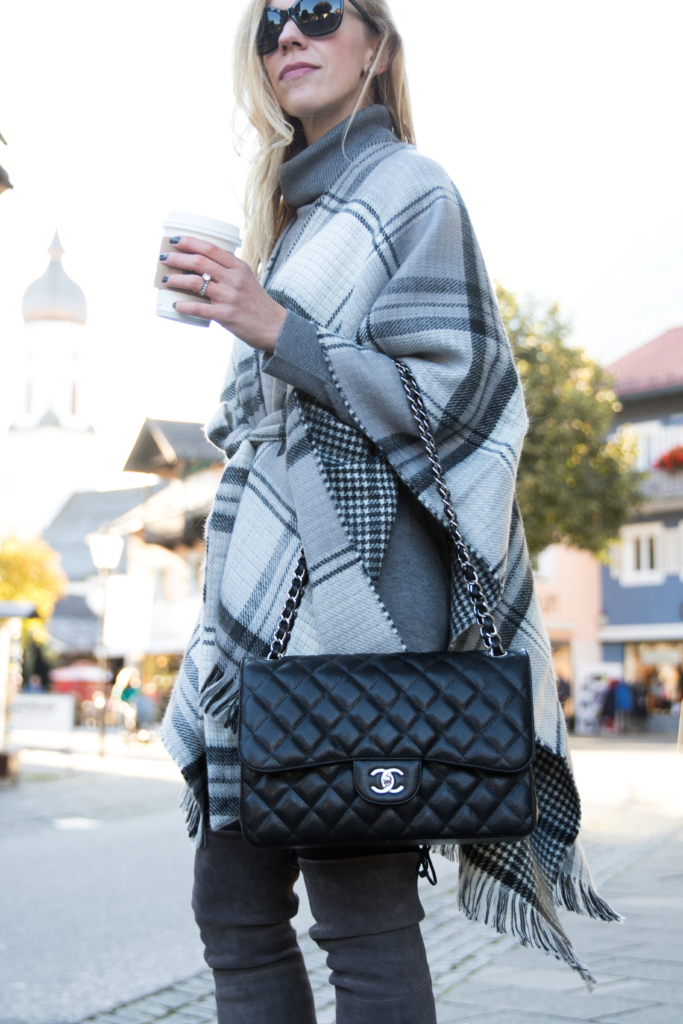 Chanel Jumbo bag black caviar with silver hardware, how to wear a long  denim jacket - Meagan's Moda
