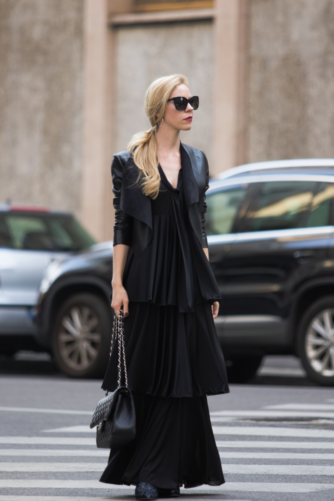 chanel maxi black dress