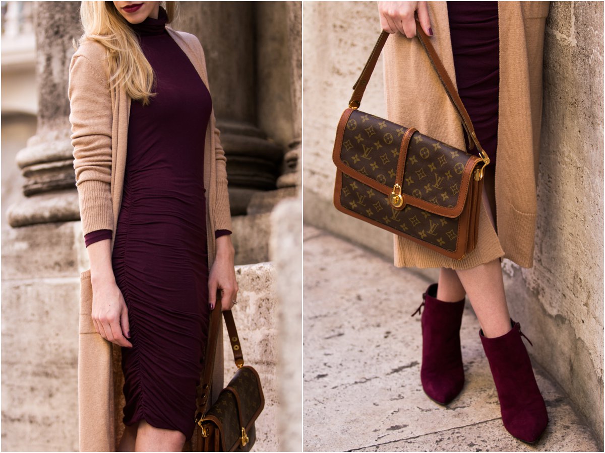 long-camel-cardigan-burgundy-turtleneck-dress-louis-vuitton