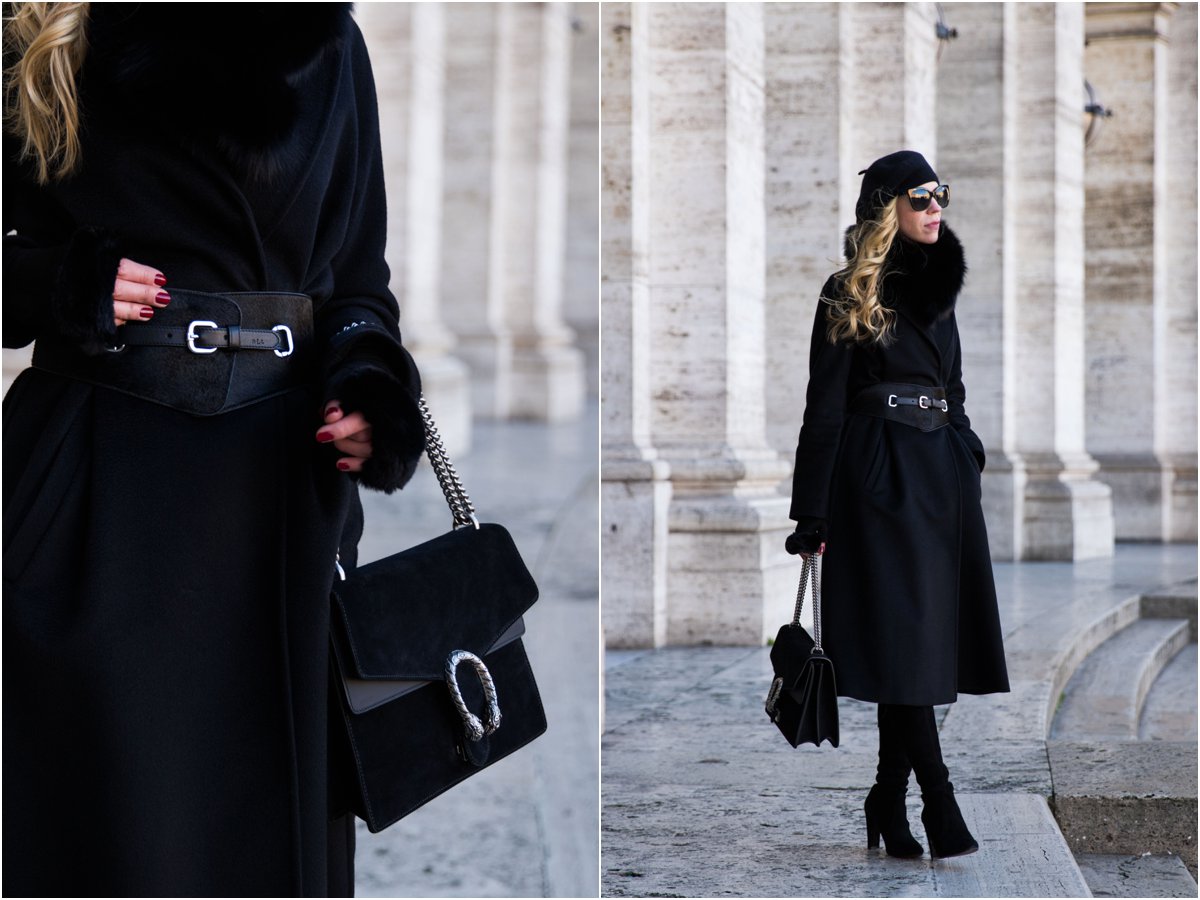 Black max mara coat cheap