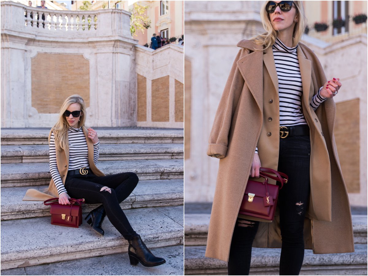 Louis Vuitton Saint Germain bag dune leather, Max Mara camel wrap coat, wrap  coat with culottes outfit, Milan Fashion Week street style AW16 - Meagan's  Moda