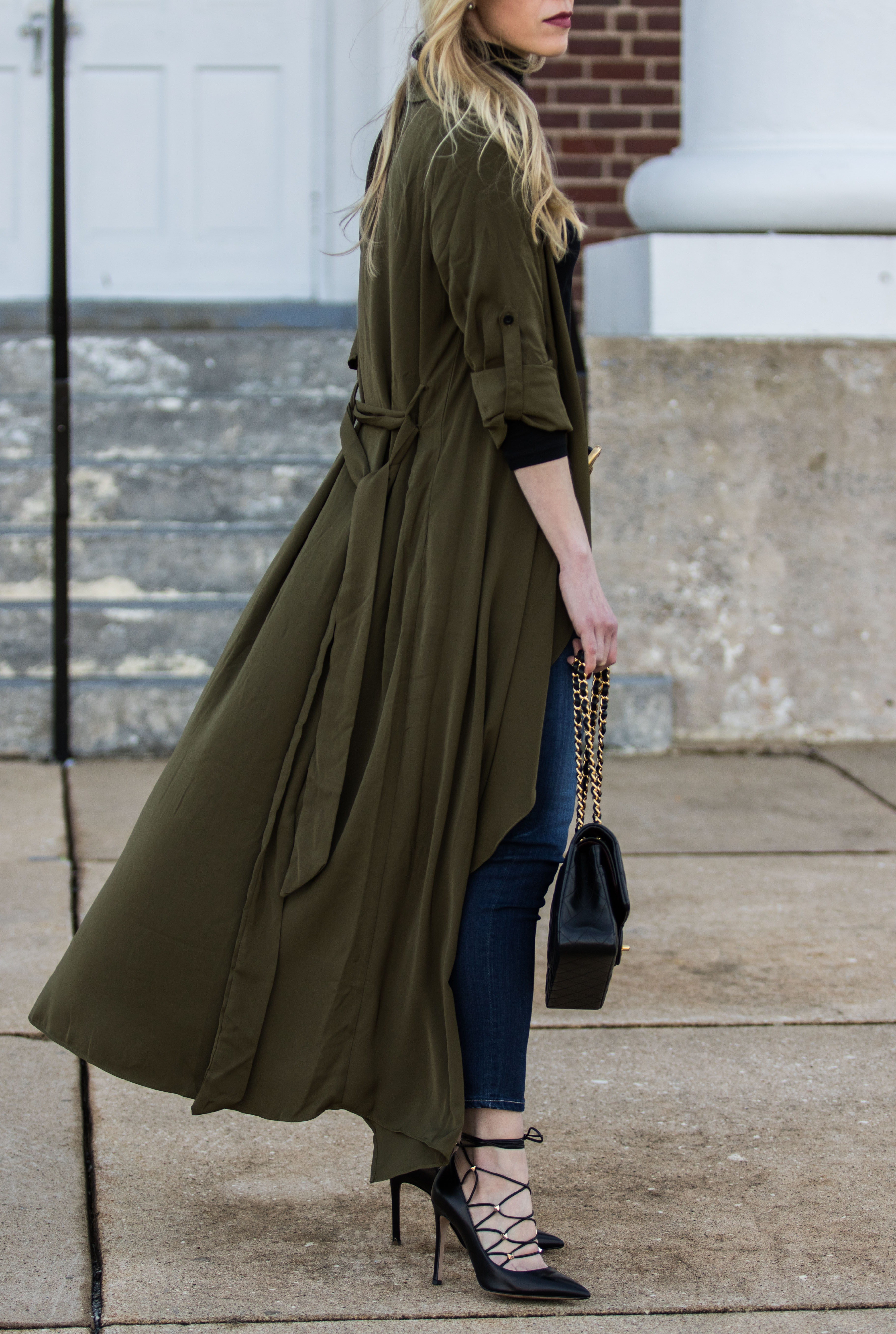 olive duster coat