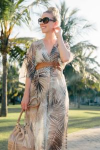 tropical kaftan dress
