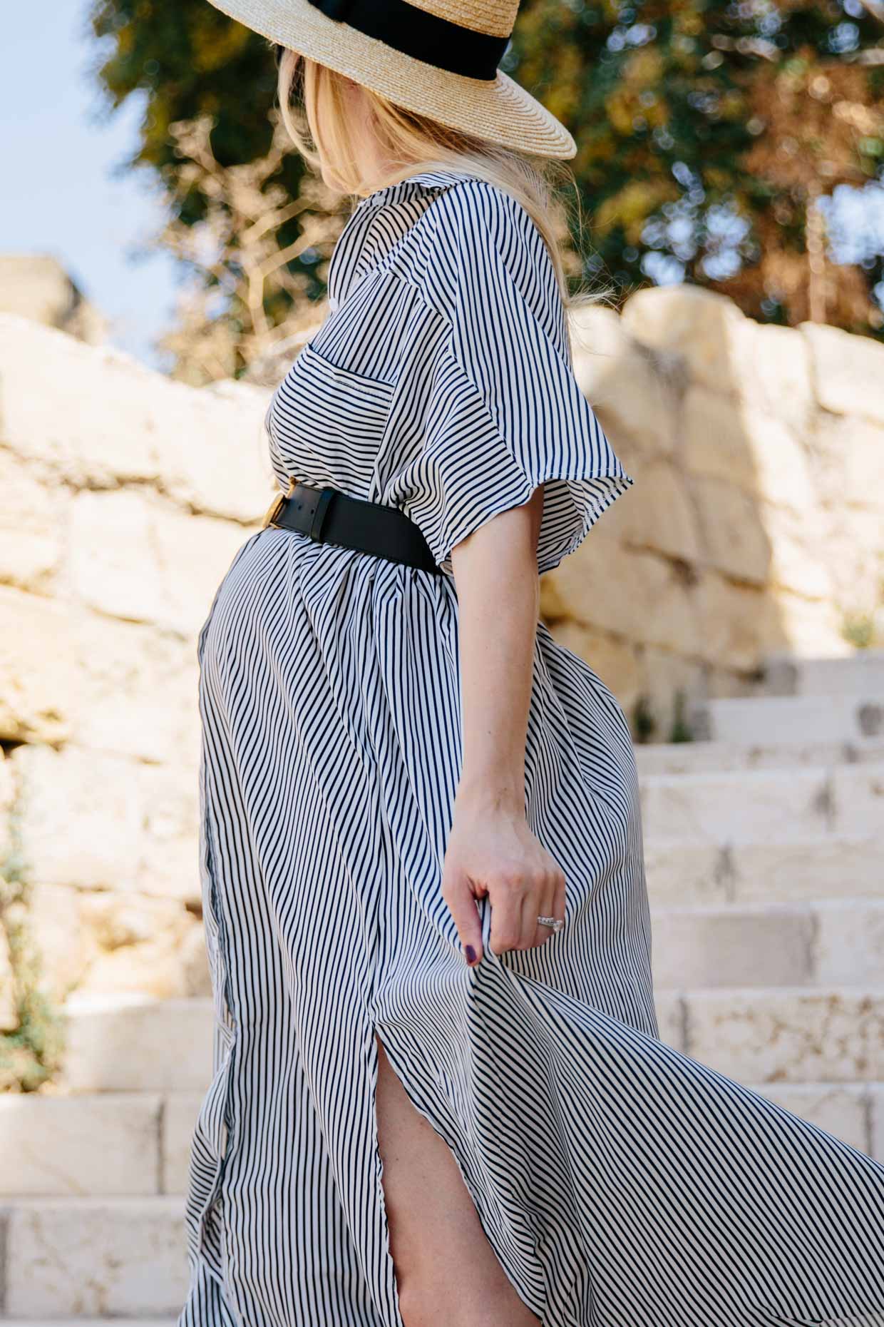 maxi denim overall dress Casual Vintage-Inspired Back Slit Denim Overall Dress