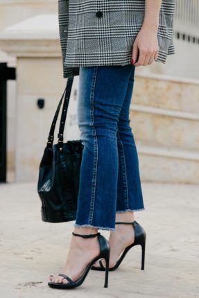 Oversized Plaid Blazer & Straight Leg Jeans - Meagan's Moda