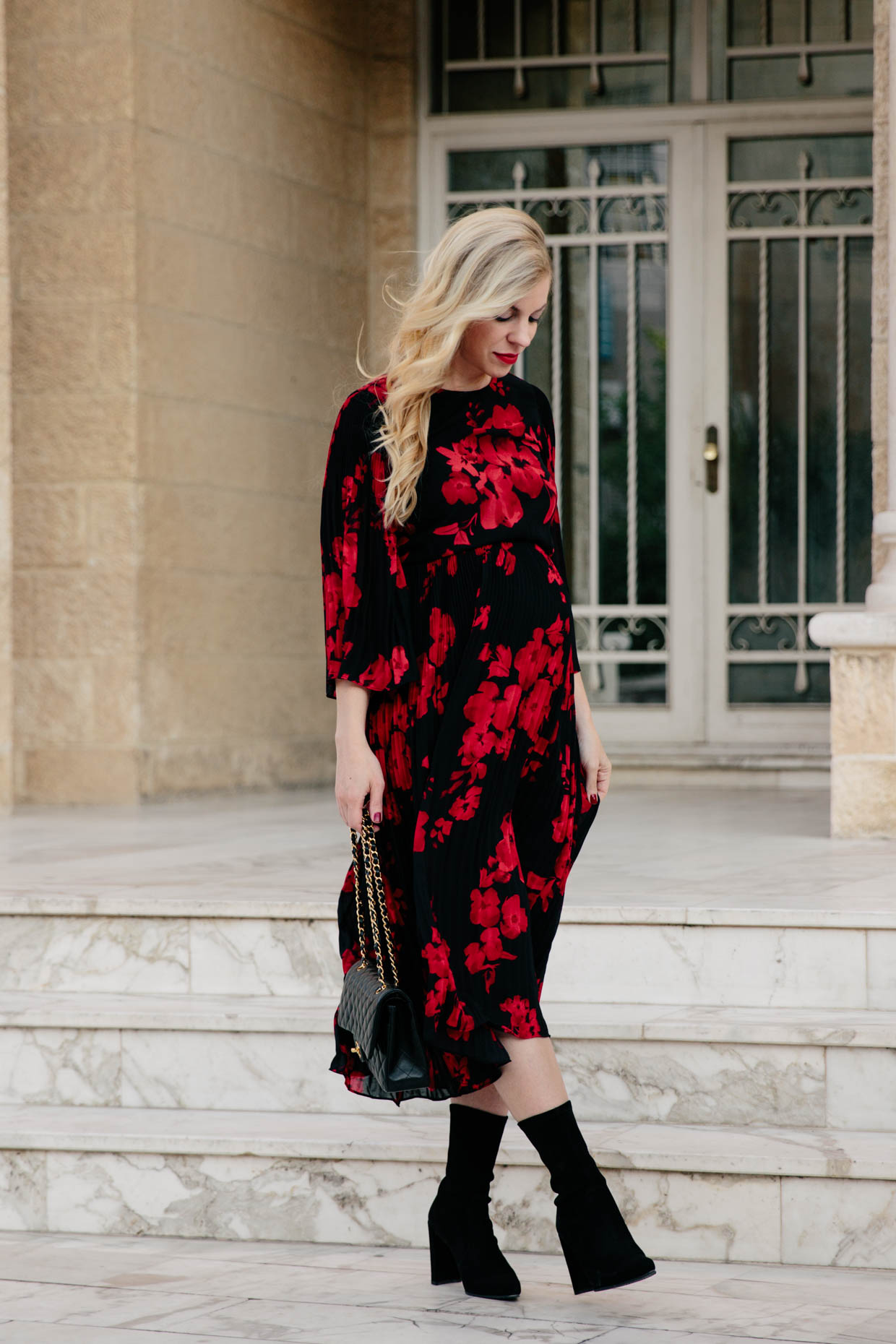 h&m floral midi dress