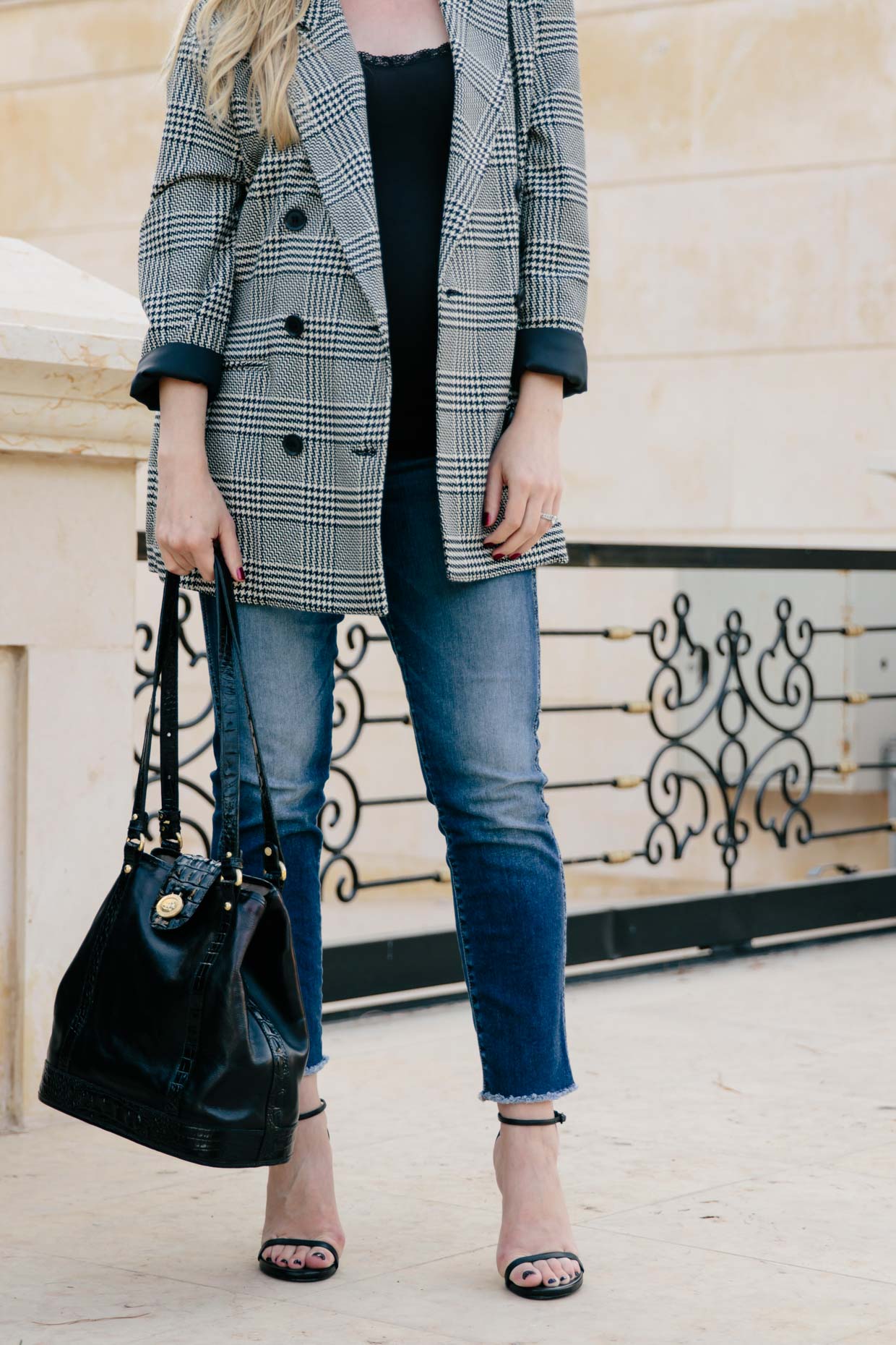 zara oversized plaid blazer