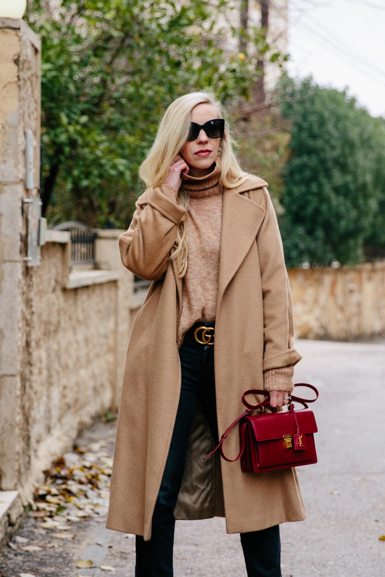 Meagan Brandon fashion blogger of Meagan's Moda wears Max Mara camel coat  with Louis Vuitton Dauphine MM bag - Meagan's Moda