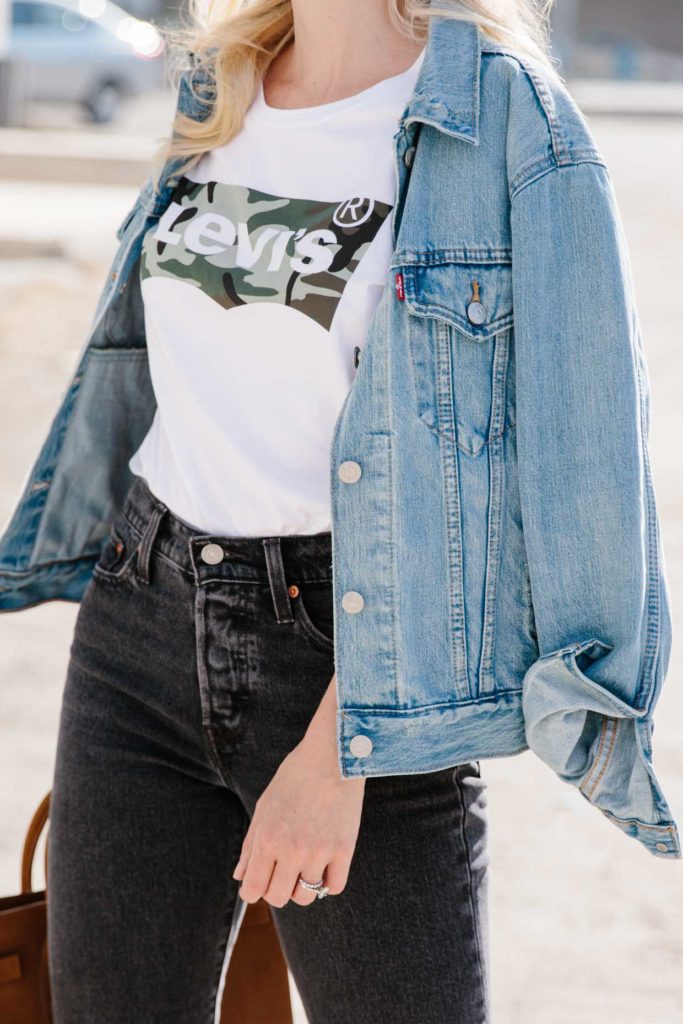 Levi's Love: Denim Jacket with Graphic Tee & Straight Leg Jeans ...