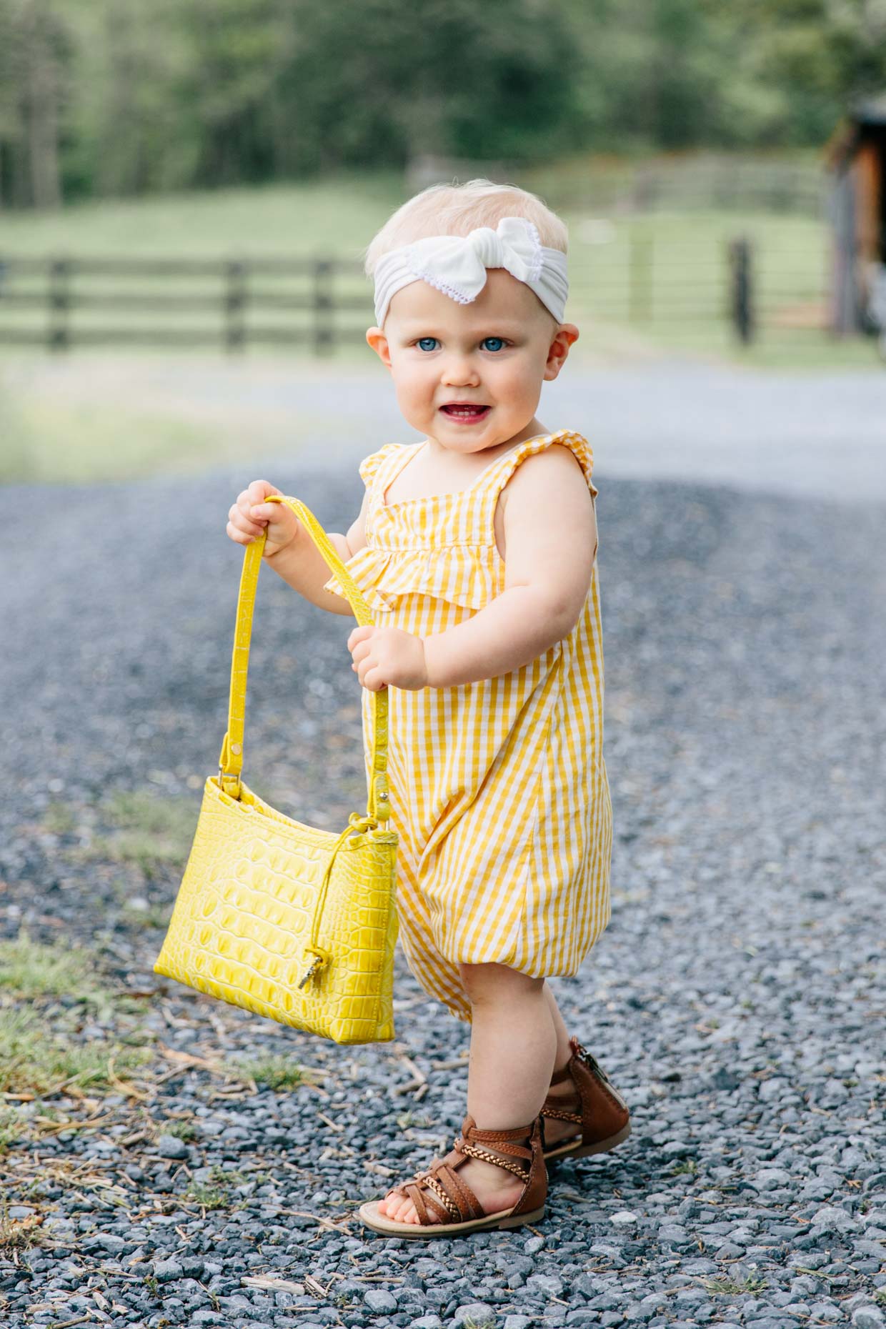 Yellow gingham baby dress cheap