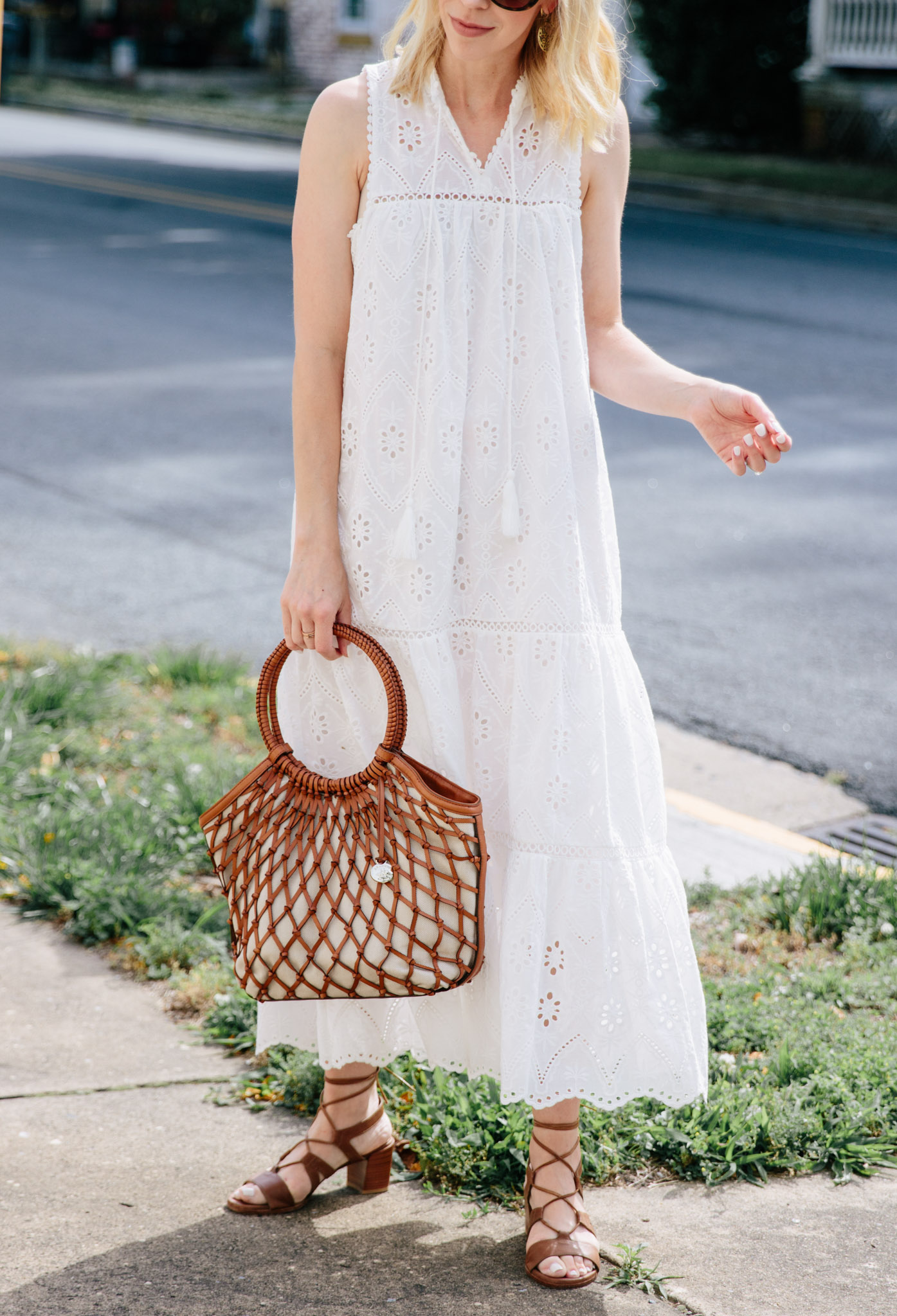 Maxi dress sales with gladiator sandals