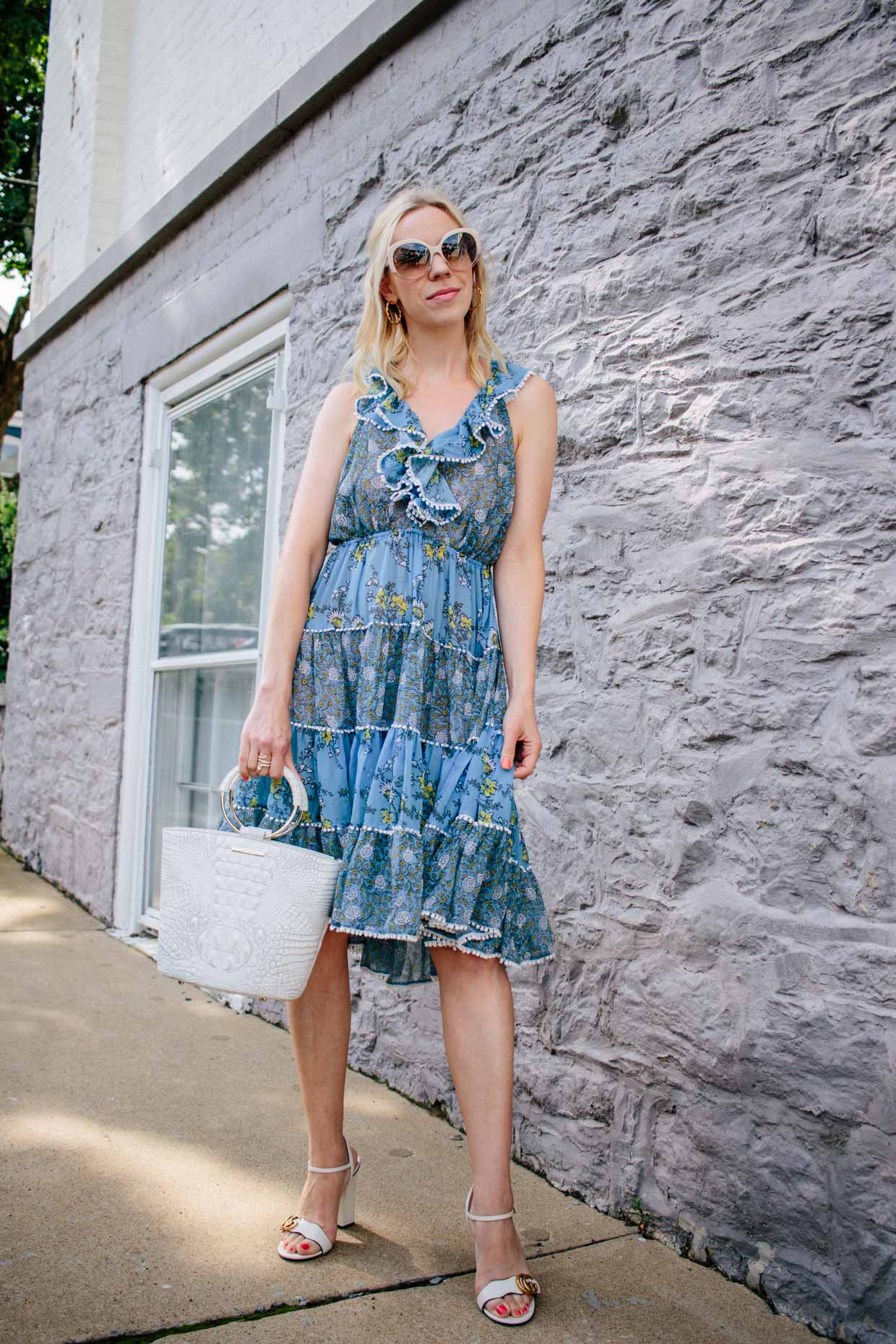 can you machine wash dress blues Verlaine Blue Floral Maxi Dress - US 18 main image 1