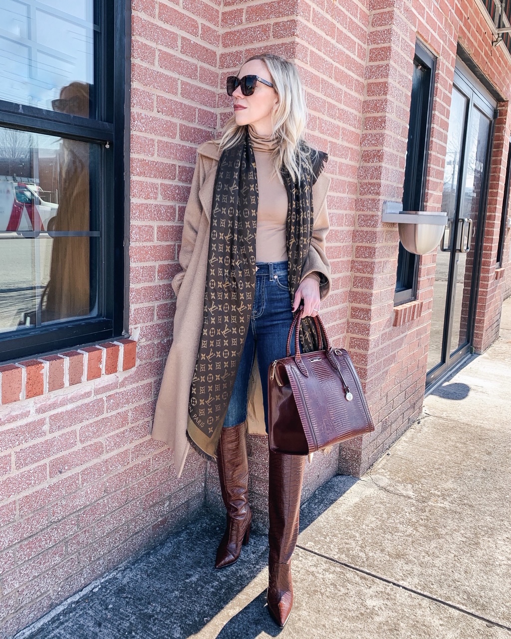 Meagan Brandon fashion blogger of Meagan's Moda wears Max Mara camel coat  with Louis Vuitton Dauphine MM bag - Meagan's Moda