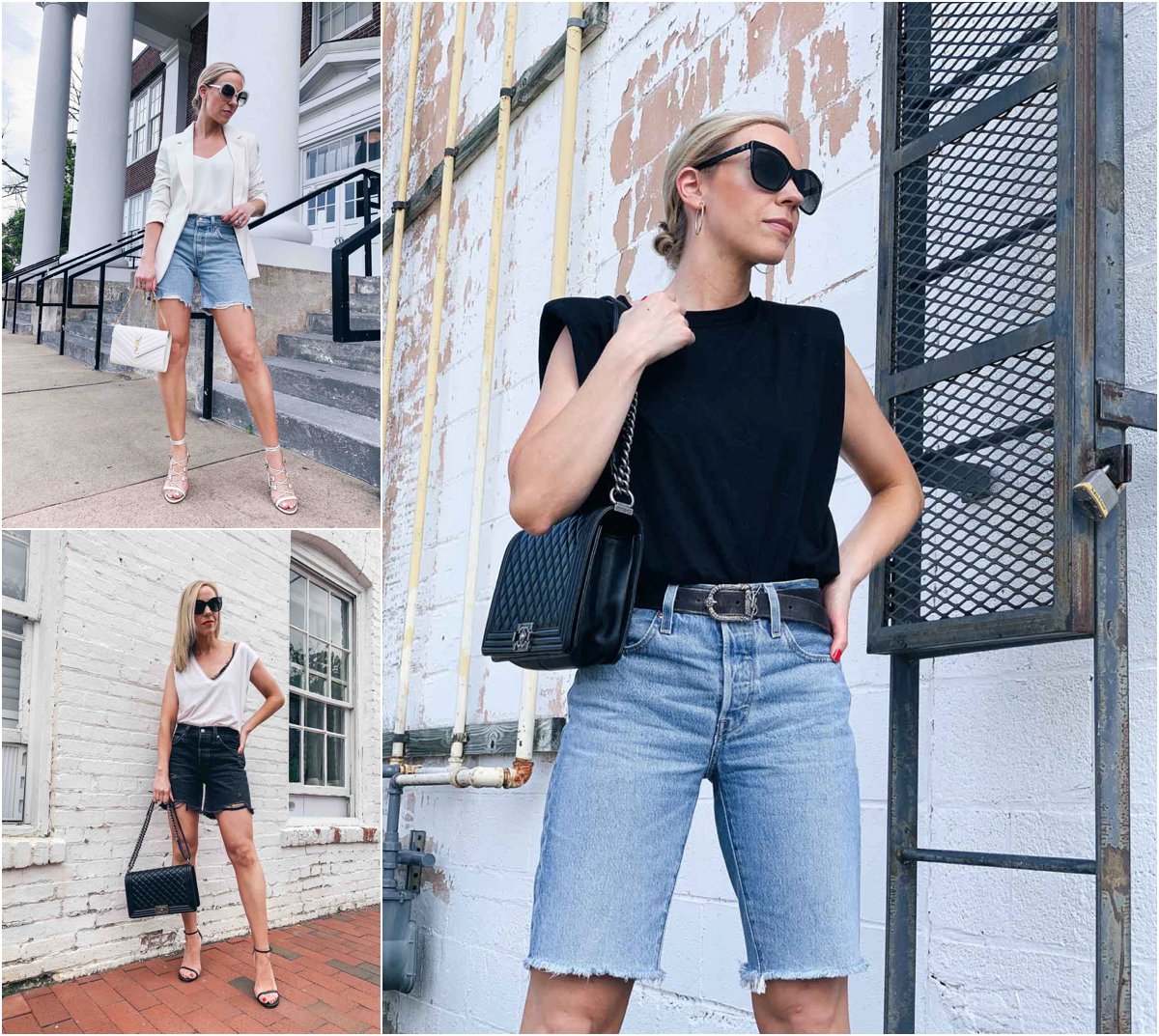 The Most Flattering Way to Wear Denim Bermuda Shorts & Outfit