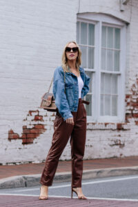 Abercrombie brown faux leather pants 