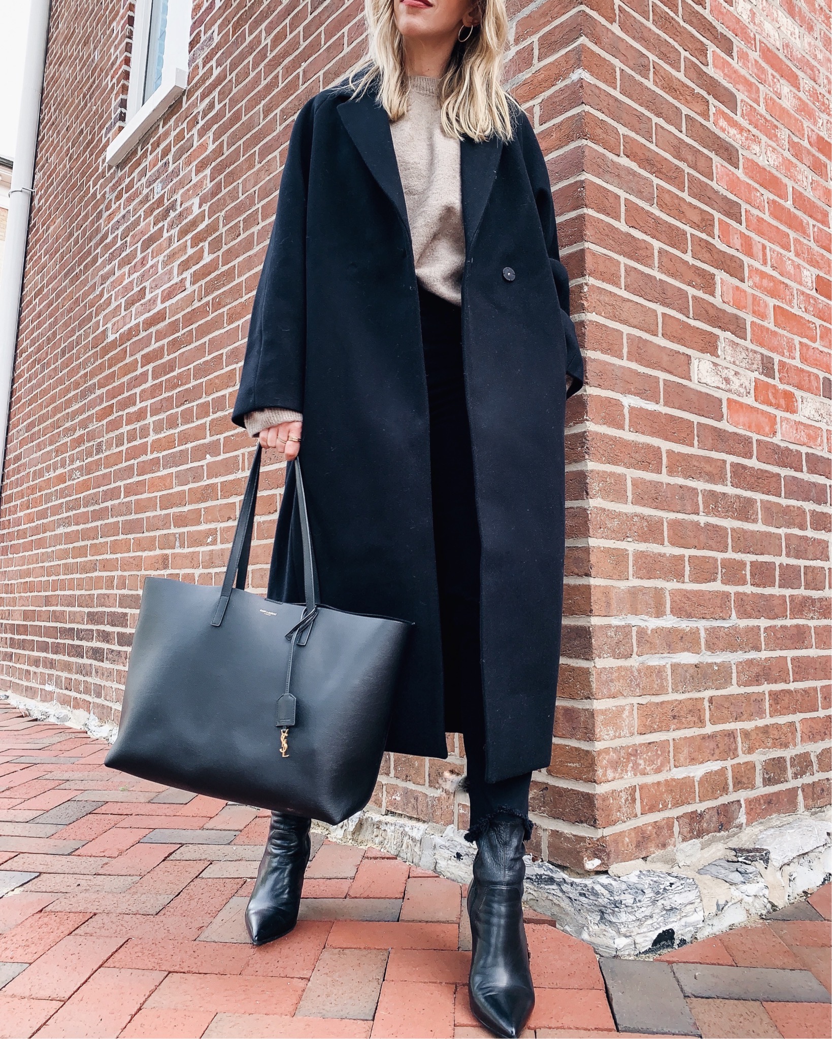 Meagan Brandon fashion blogger of Meagan's Moda wears H&M black wool coat,  affordable and stylish winter coats H&M - Meagan's Moda
