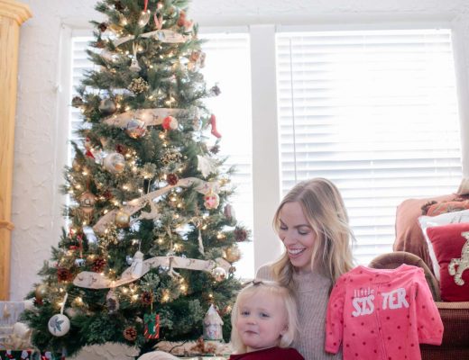 Meagan Brandon fashion blogger of Meagan's Moda gender reveal Christmas photo ideas