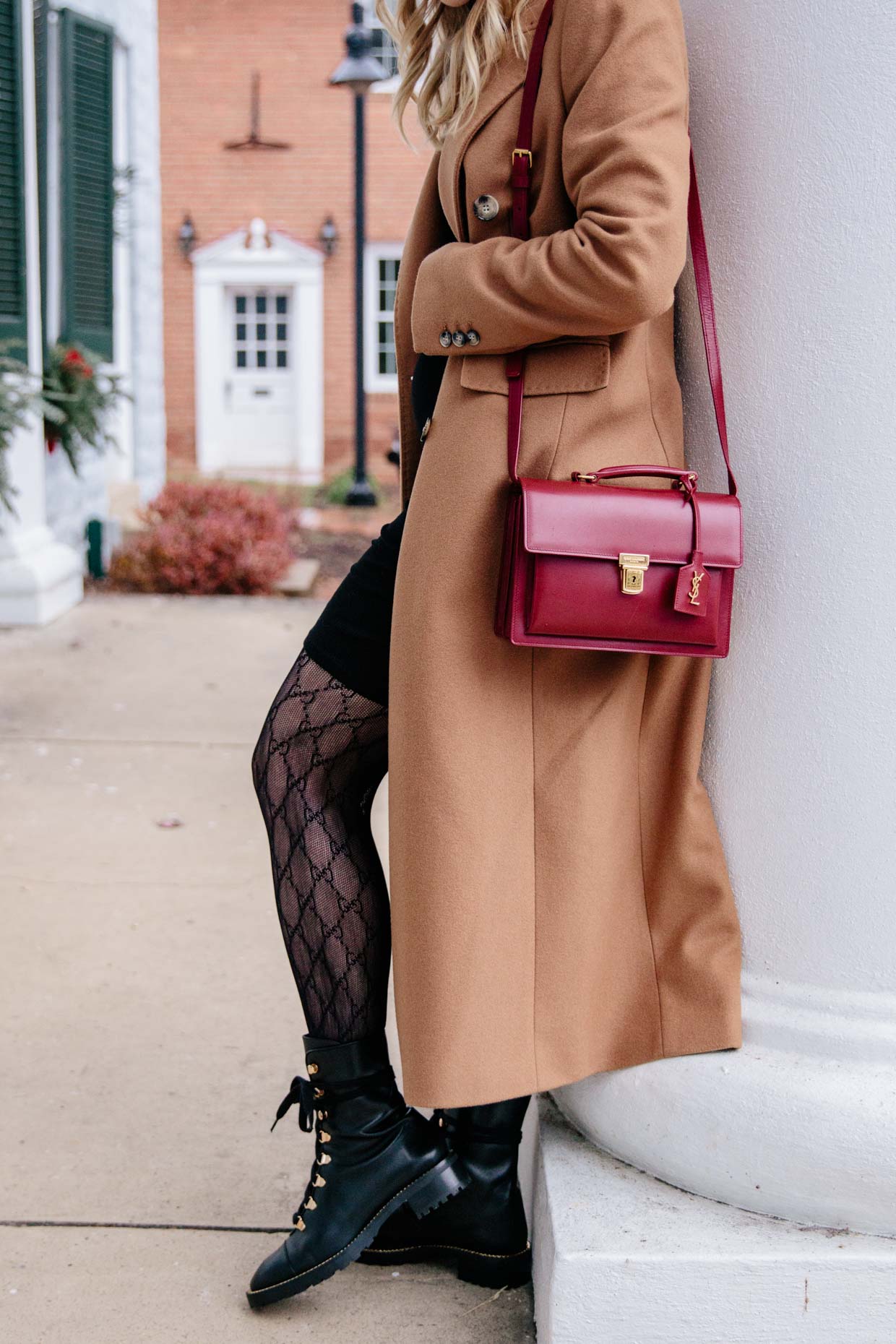 Meagan Brandon fashion blogger of Meagan's Moda wears monochromatic camel  outfit with knit dress, croc leather boots and Louis Vuitton Dauphine MM  bag - Meagan's Moda