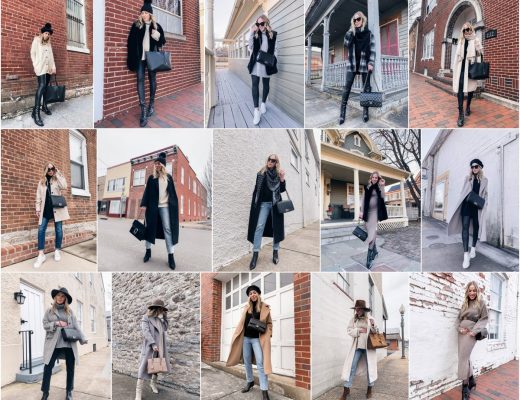 Meagan Brandon fashion blogger of Meagan's Moda shares winter maternity style outfits for second trimester pregnancy style