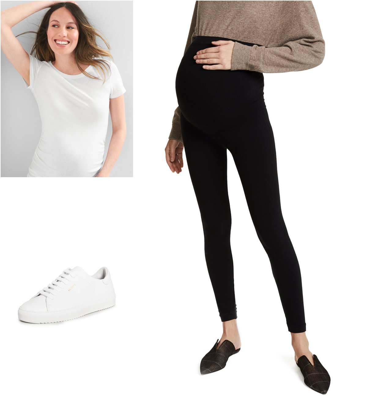 4 Different Looks Using The Same Maternity Tee, Leggings & Sneakers ...