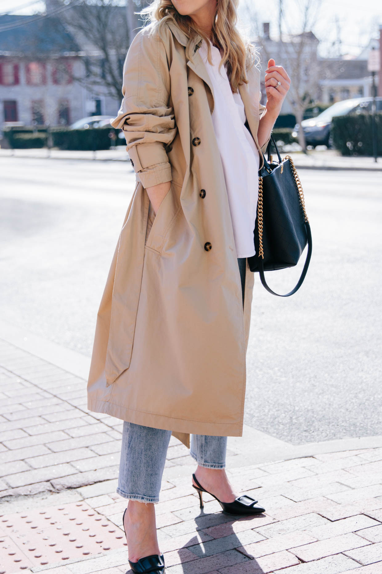 Drapey Trench & Camo Pumps - Meagan's Moda