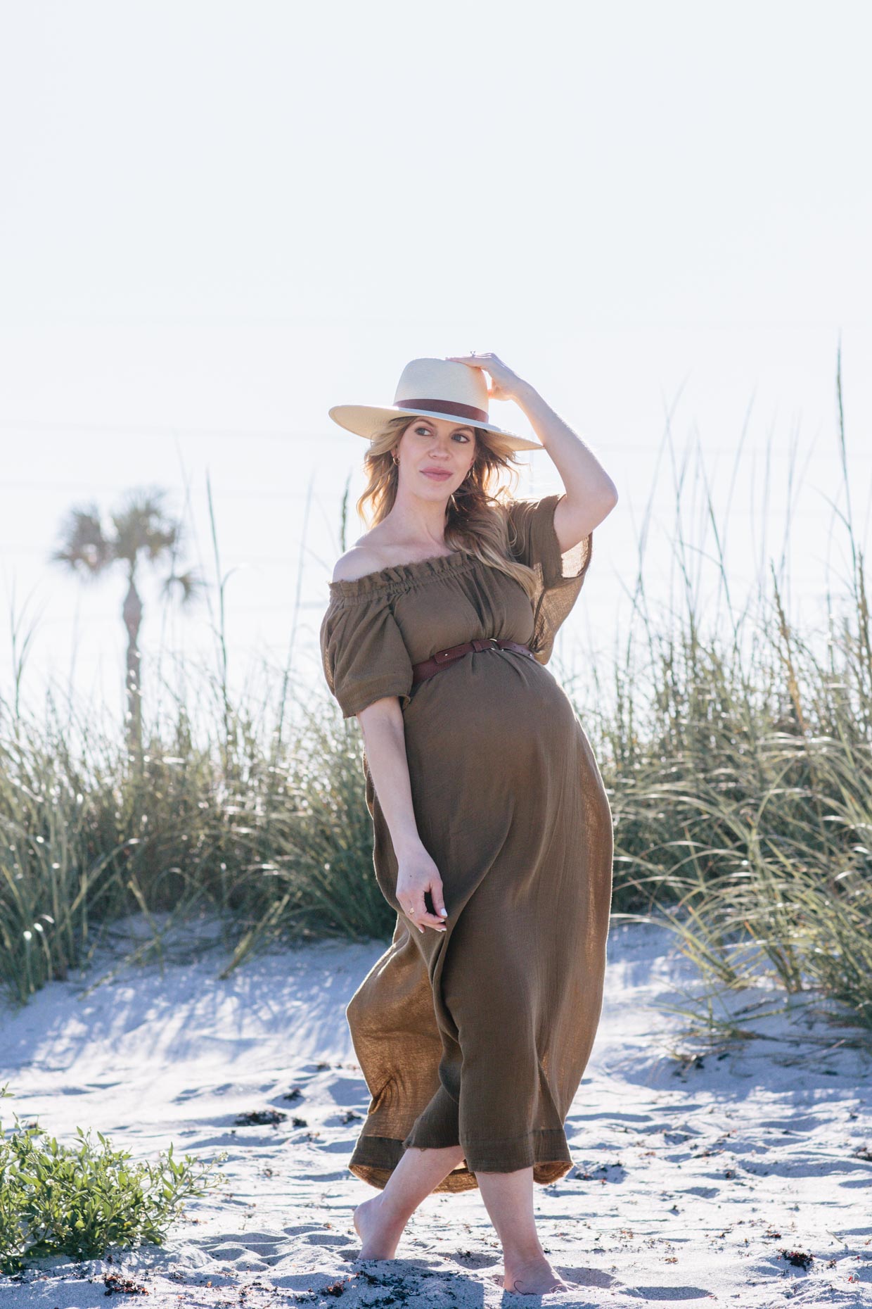 Meagan Brandon fashion blogger wearing white off the shoulder