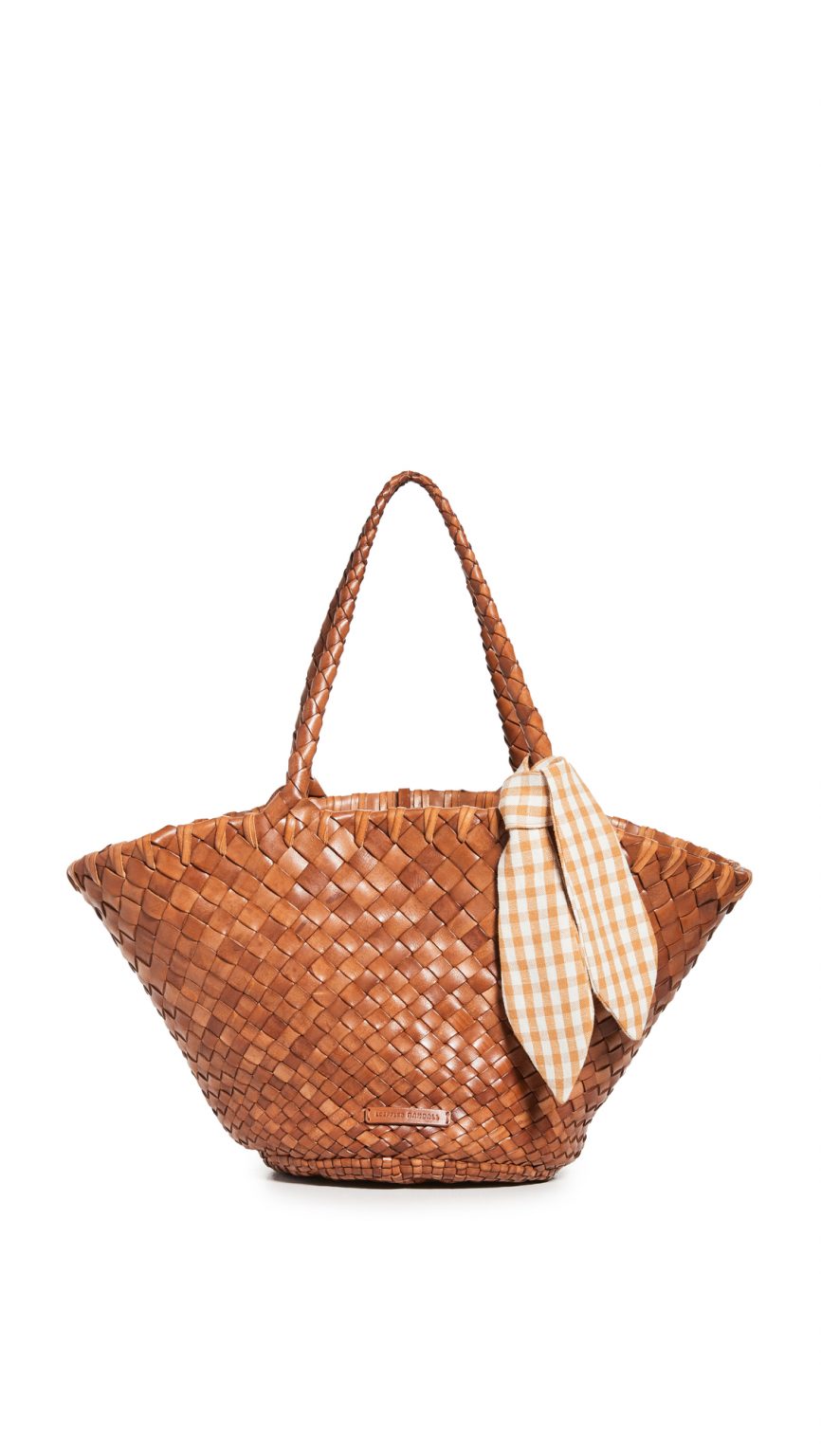 Loeffler Randal Kai woven leather tote, best beach totes for 2021, chic ...